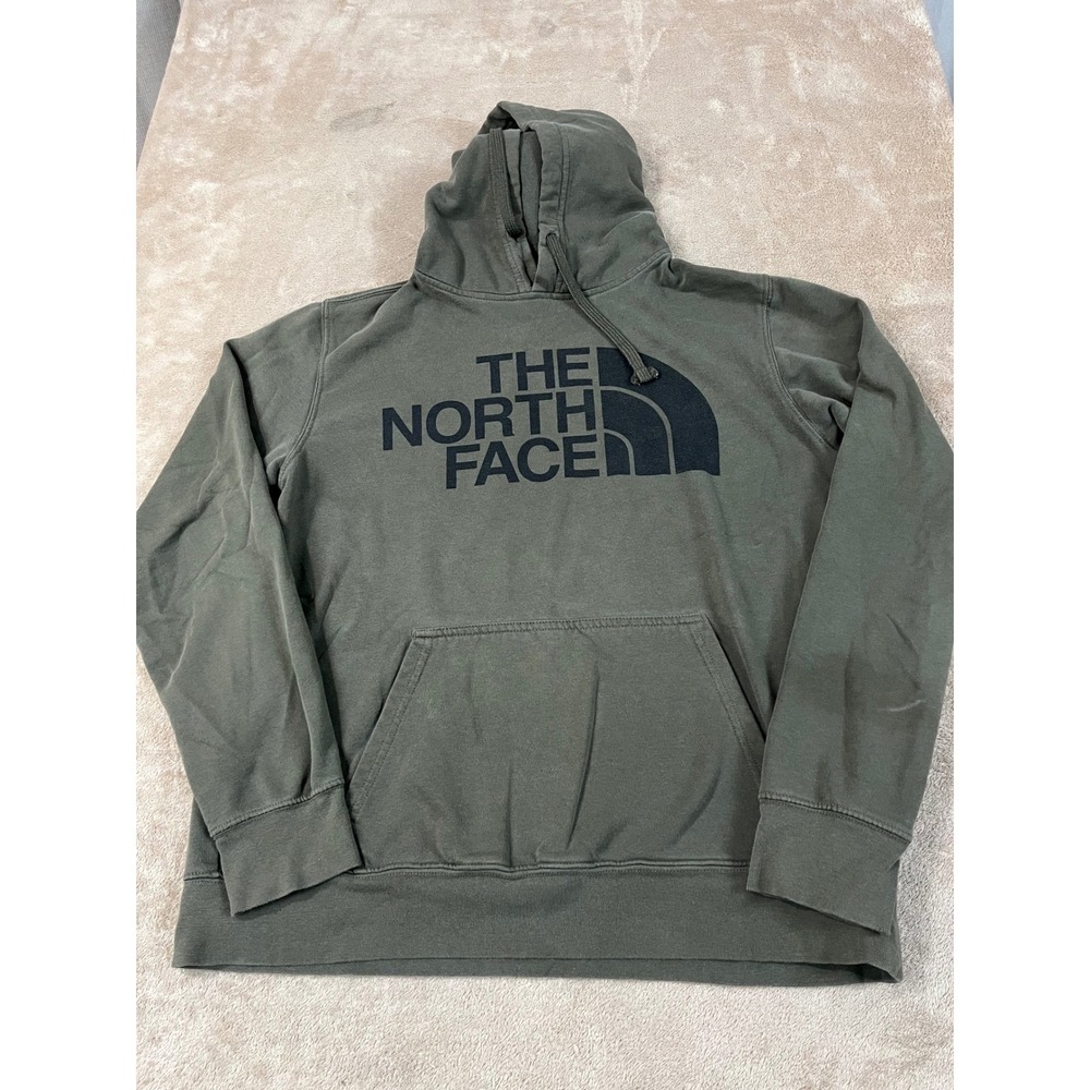The North Face Half Dome Sweatshirt Men's M Olive Green Hoodie Cotton L/S EUC